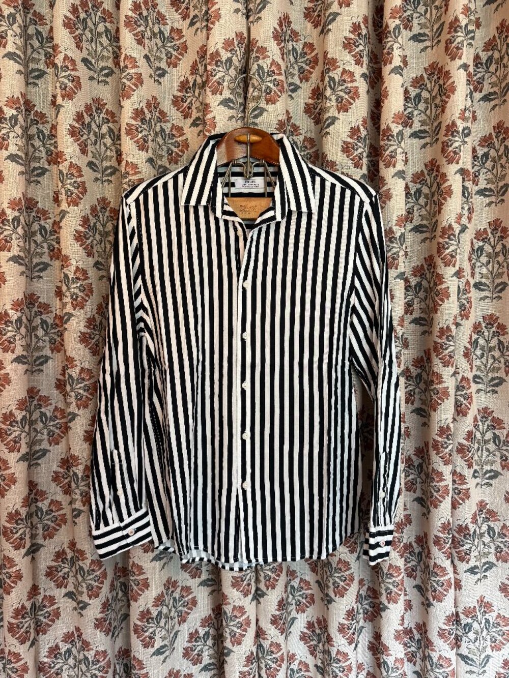 Men's Bershka Striped Button Down Shirt Medium